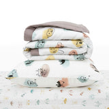 Cotton Muslin Toddler Bedding 3 Piece Set - Watercolor Critters