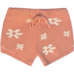 Girls Spring Summer Flower Floral Blossom Knit Shorts