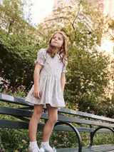 Nicky Hilton x La Coqueta Sage Floral Iris Girl Drop Waist Dress