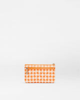 Sunset Orange Gingham Flat Metro Wristlet