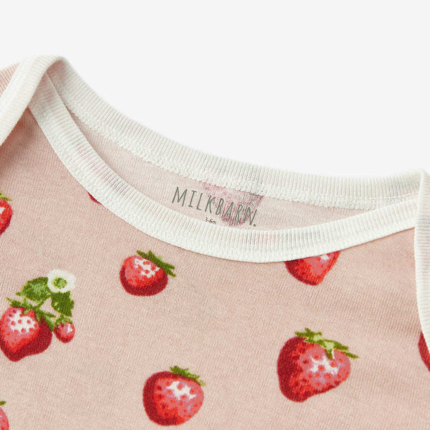 Strawberry Organic Cotton Short Sleeve One Piece