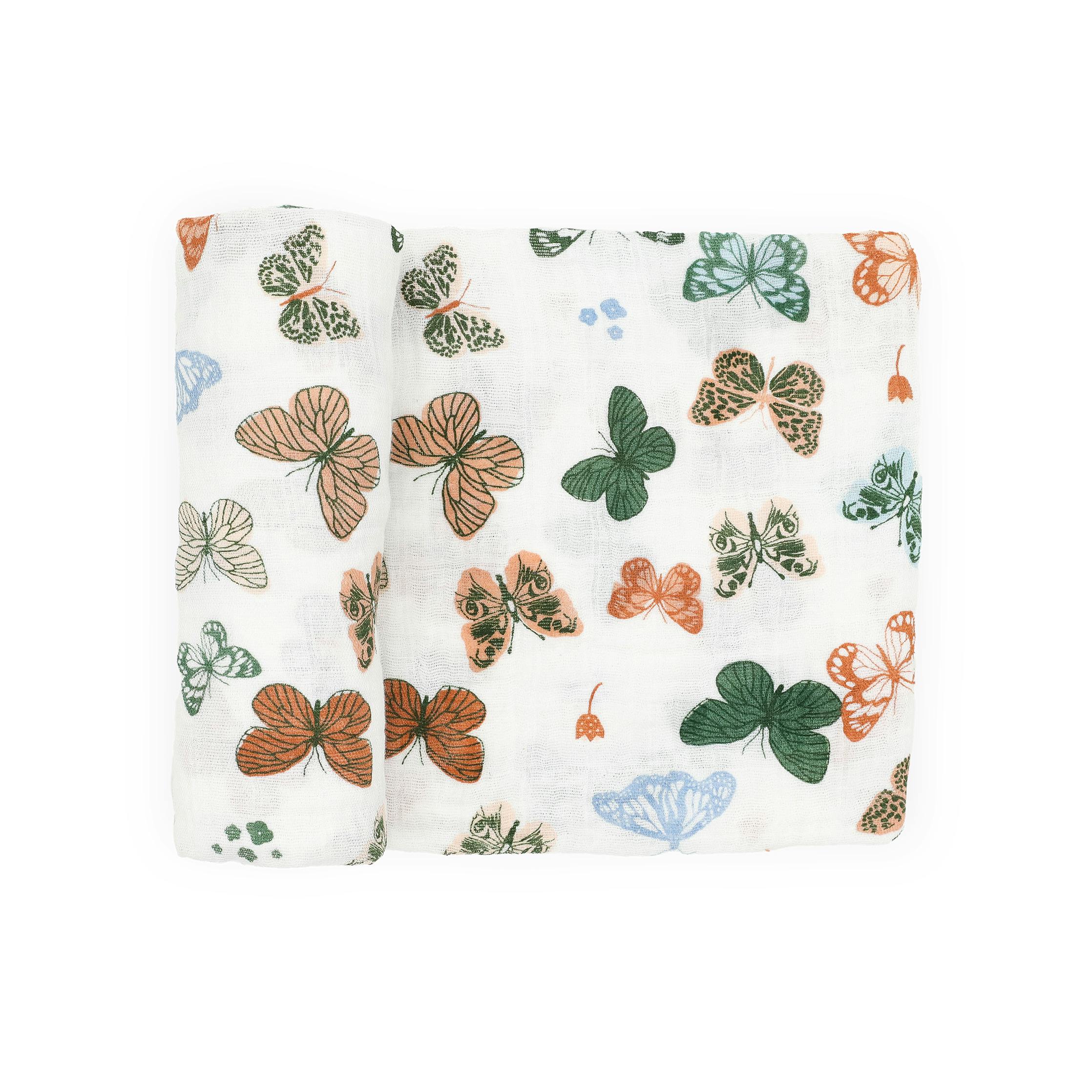 Cotton Muslin Swaddle Blanket - Butterflies