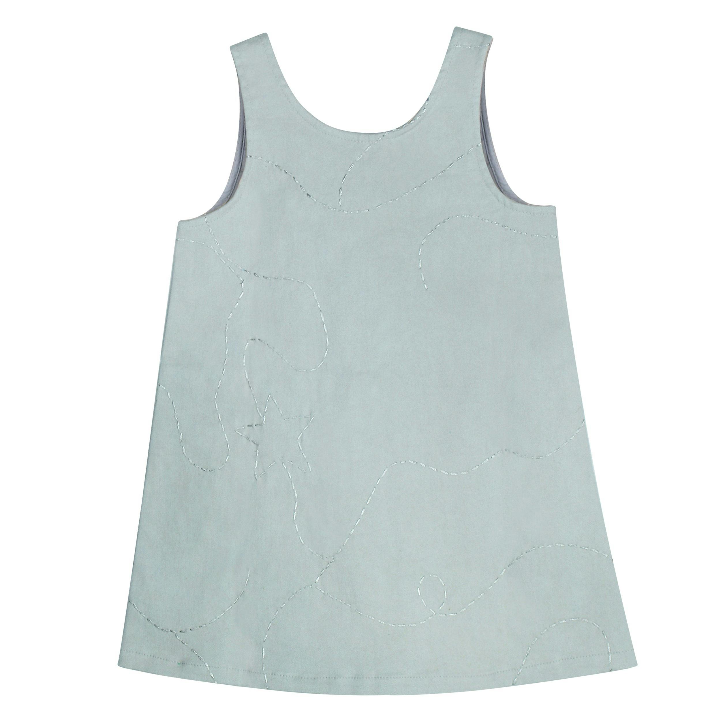 Grey Twinkle Stars Denim Dress