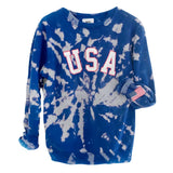 USA Tie-Dye Adult Sweatshirt, Blue