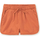 Pom-Pom Rounded Edge Drawstring Gym Shorts, Orange