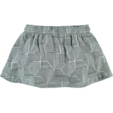 Abstract Geometric Print Drawstring Waistband Pleated Skirt