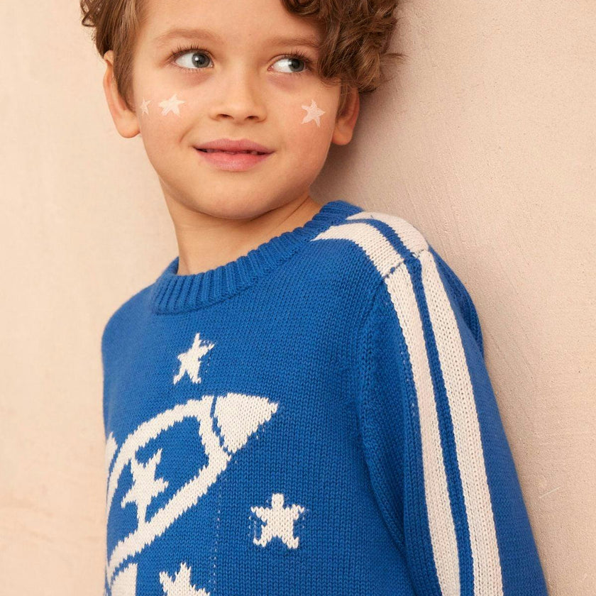 Striped Rocket Jumper – Cobalt