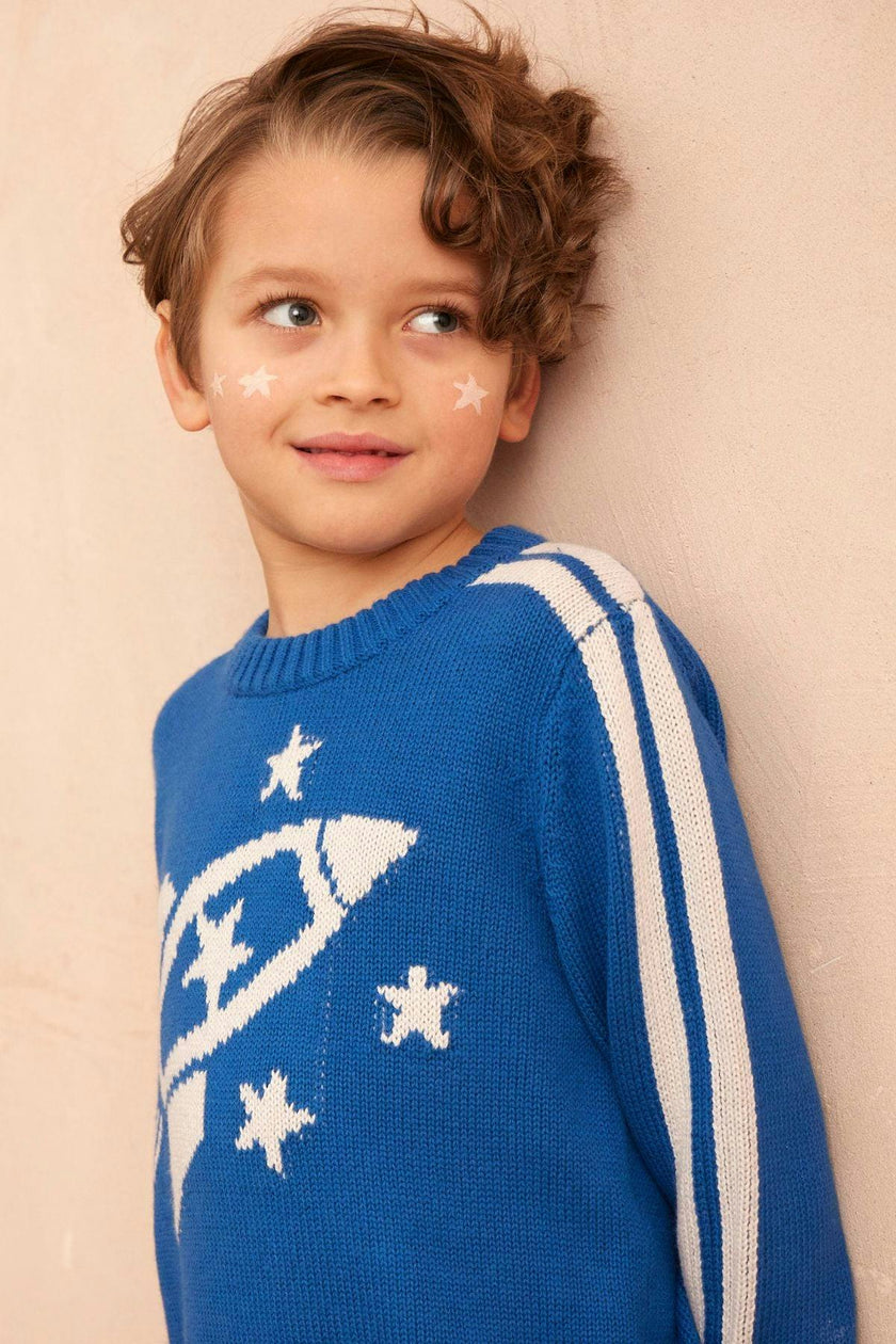 Striped Rocket Jumper – Cobalt