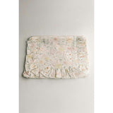 Dewdrop Meadow Timeless Floral Ruffle Zipper Pouch