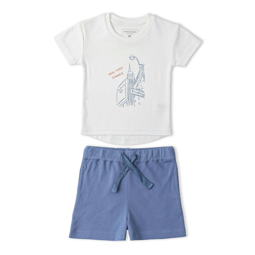 Organic Graphic Tee & Shorts Set - New York