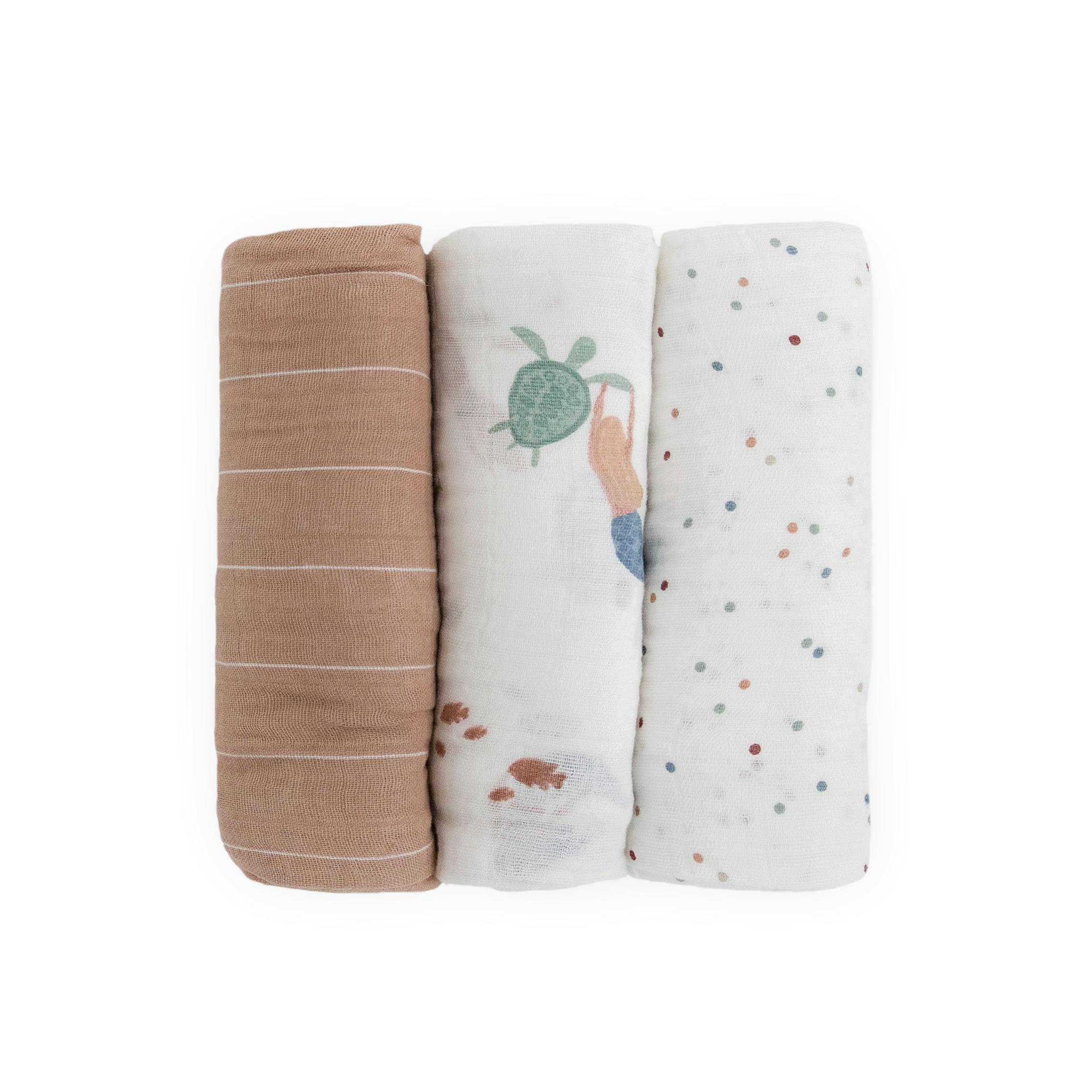 Cotton Muslin Swaddle Blanket 3 Pack - Mermaids