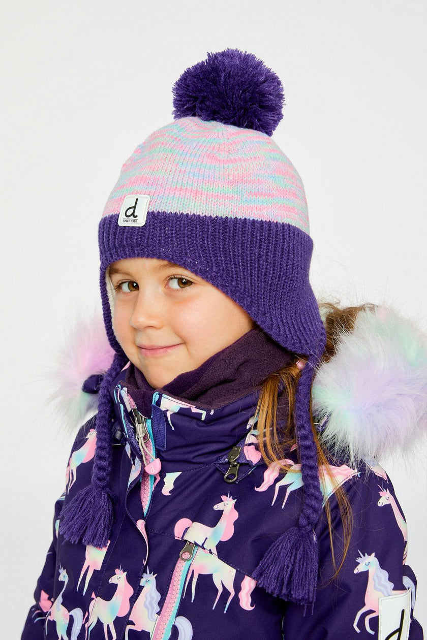 Winter Peruvian Knit Hat With Pompom Multicolored