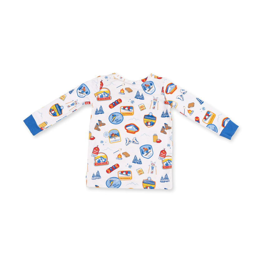 Vintage Ski Patches - Long Sleeve Loungewear Set