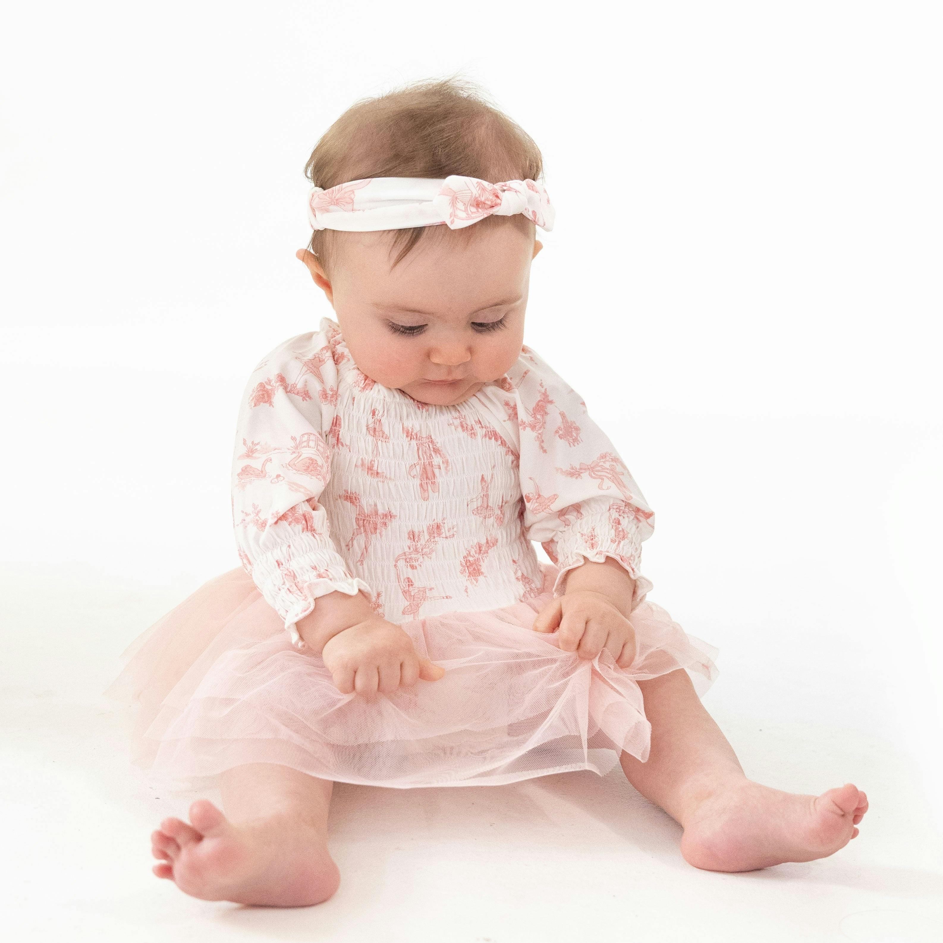 Ballet Toile - Long Sleeve Smocked Bubble with Tutu