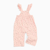 Floral Frilled Soft Corduroy Overalls