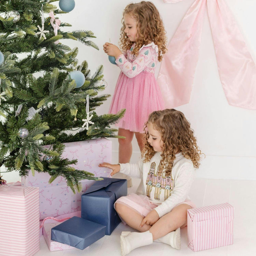 Nutcracker Trellis Christmas Long Sleeve Tutu Dress