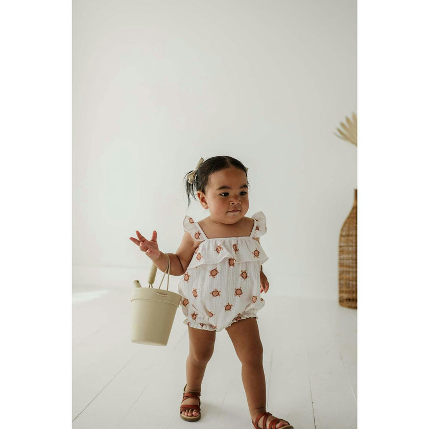Gauze Bubble Romper Harbor Blue