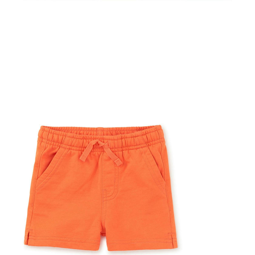 Knit Mid-Thigh Drawstring Shortie, Red