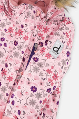Two Piece Play Snowsuit Pink Mini Flower Print