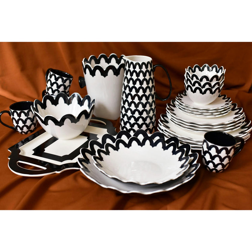 Black Arabesque Scallop Ice Bucket
