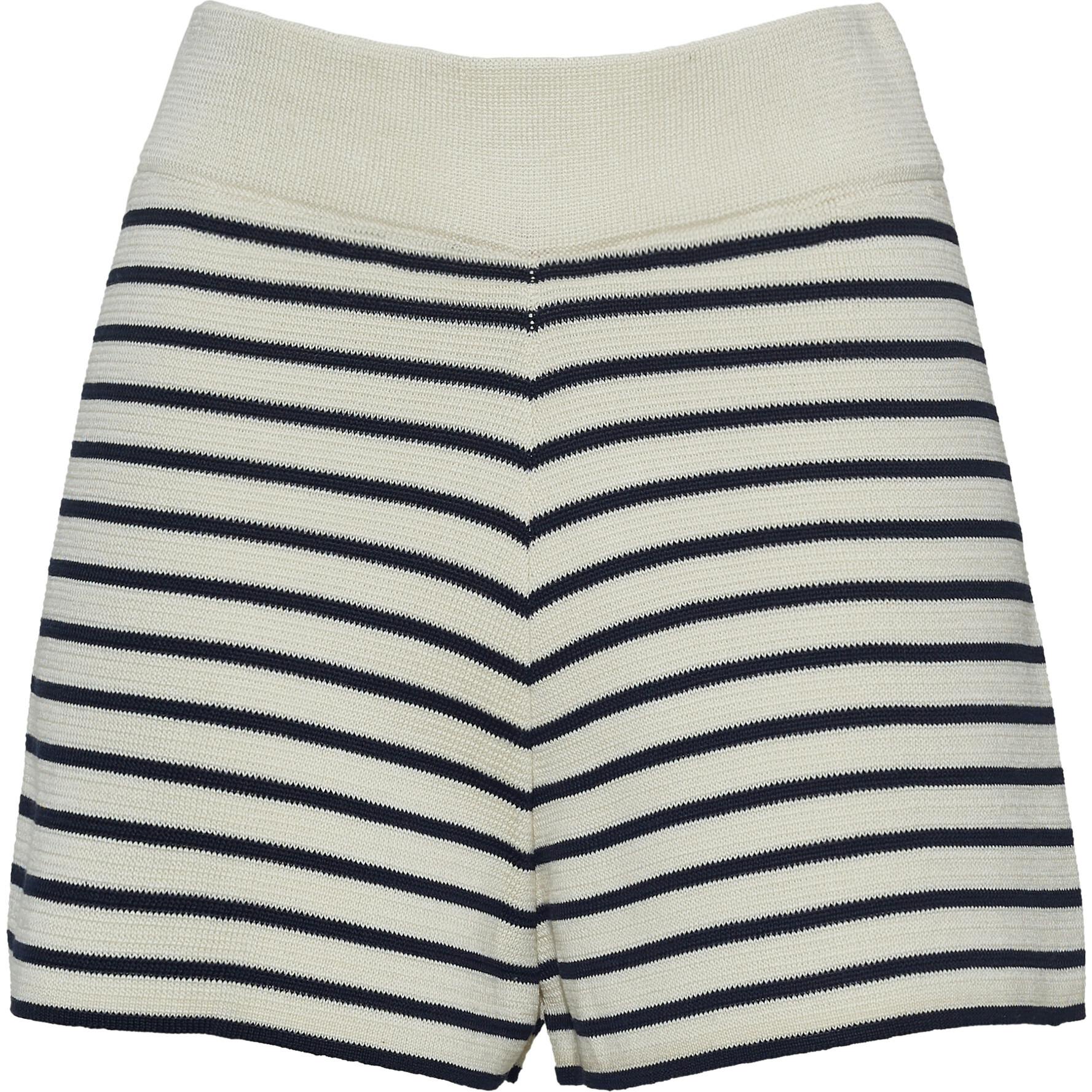 LEA STRIPE SHORT | IVORY + NAVY