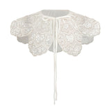 White Floral Embroidered Stole