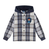 Hooded Plaid Shacket | UFO Patch