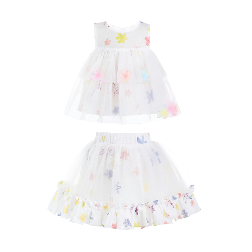 White Aveloria Floral Ruffle Set