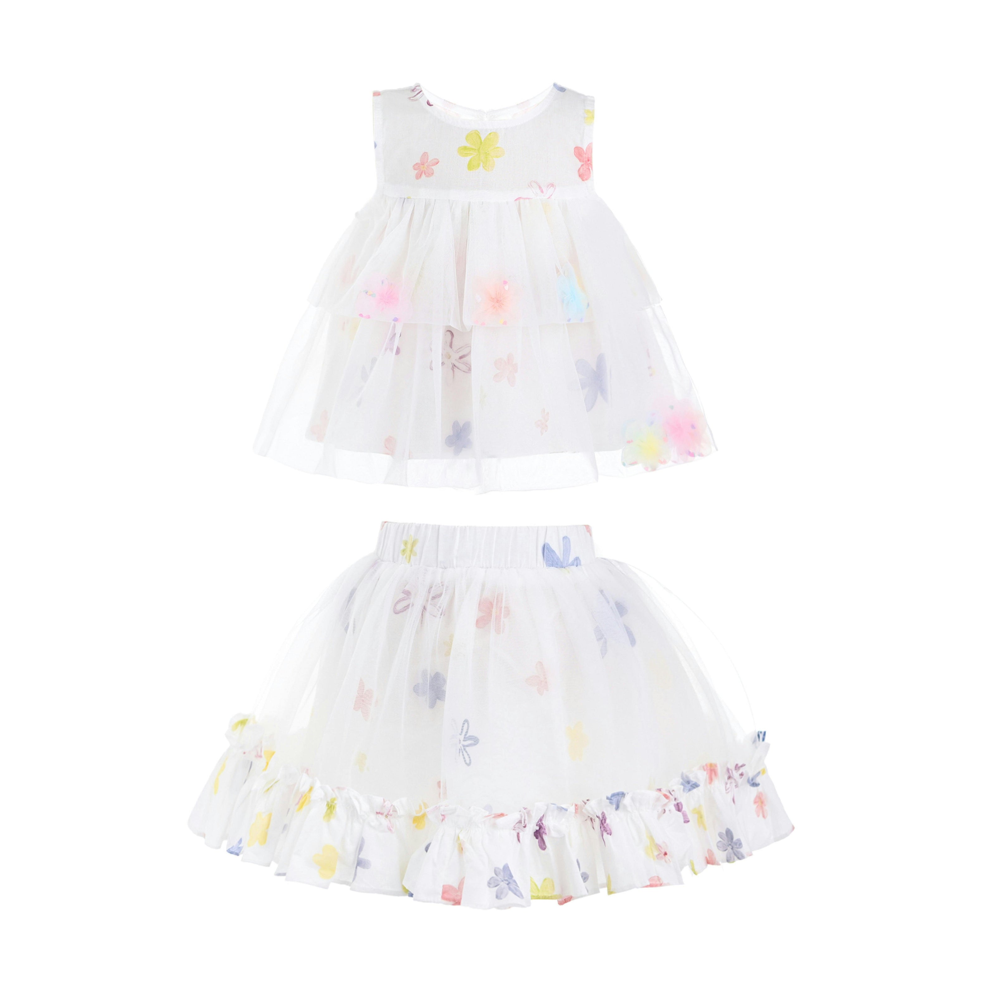 White Aveloria Floral Ruffle Set