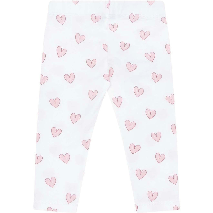 Pink Heart Print Pima Leggings