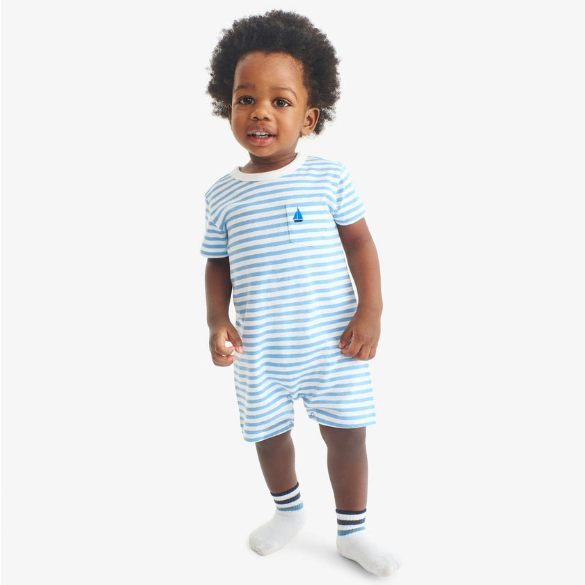 Baby embroidered stripe pocket shortie
