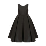 Black Redwooda Satin Bow-Back Dress