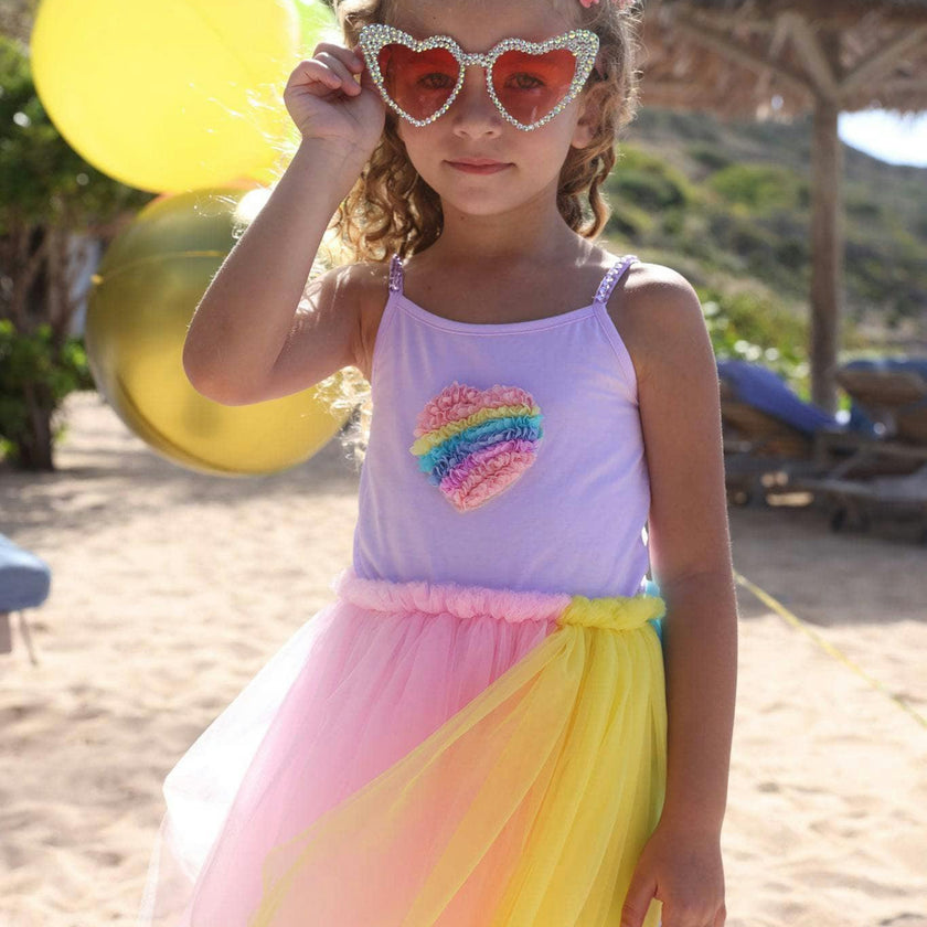 Rainbow Heart Tulle Dress