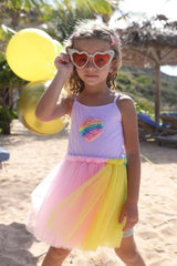 Rainbow Heart Tulle Dress