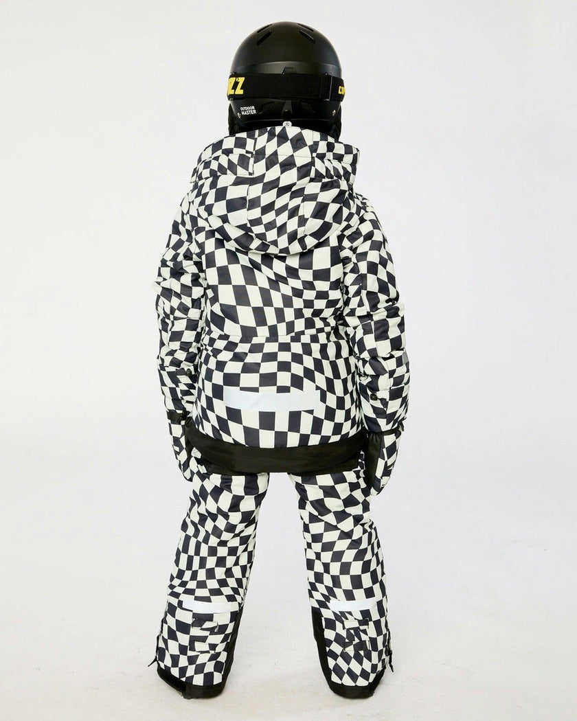 Two Piece Teknik Snowsuit White Checkered Print