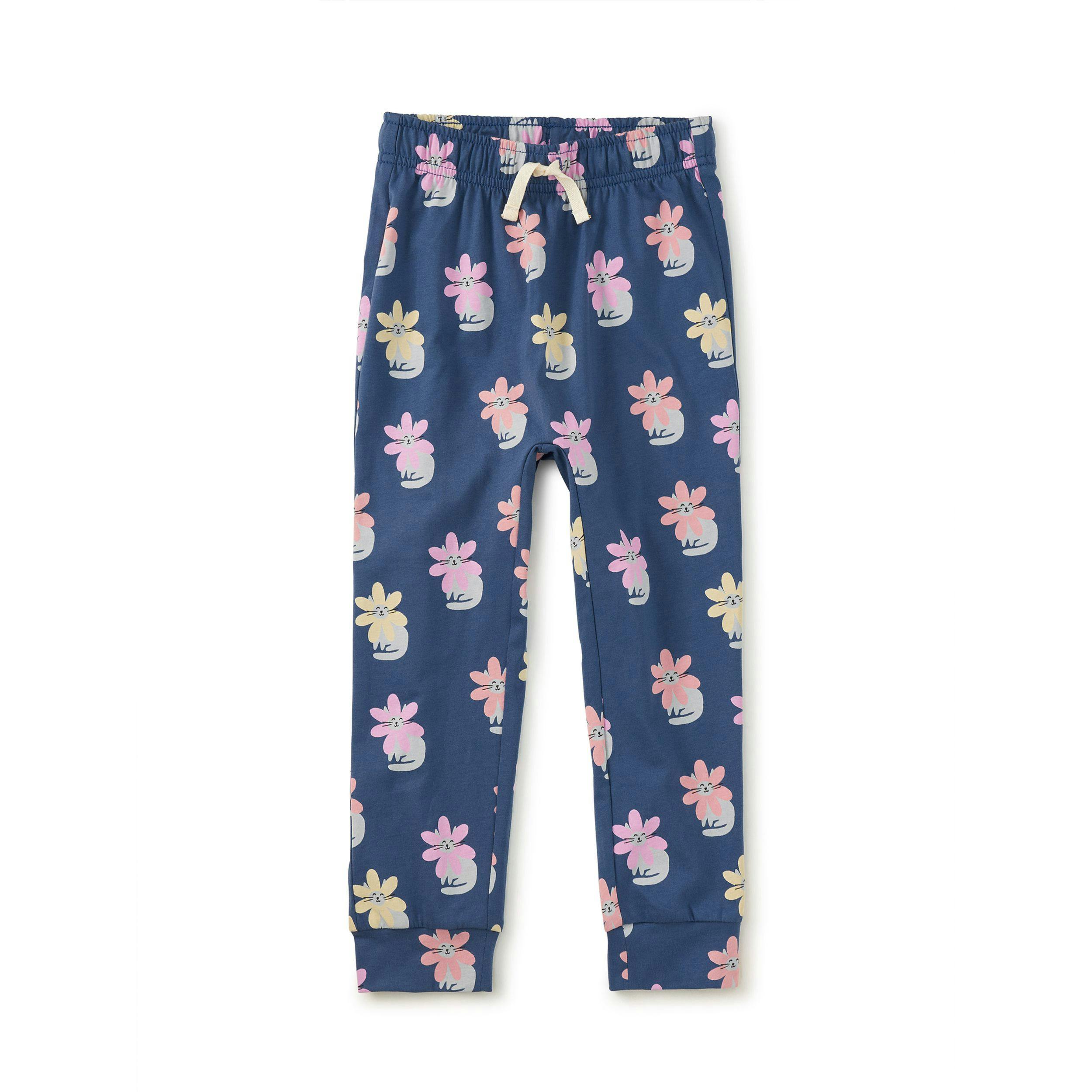 Printed Everyday Joggers, Kitty Flower Power