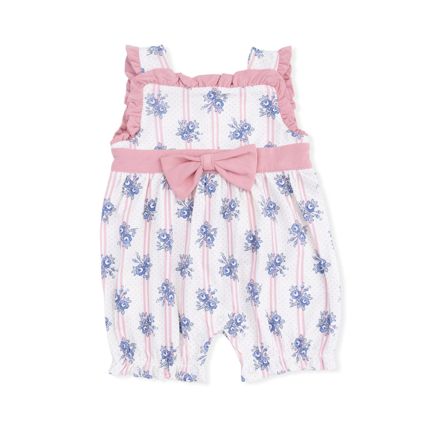 Stripe Dot Roses - Bow Playsuit