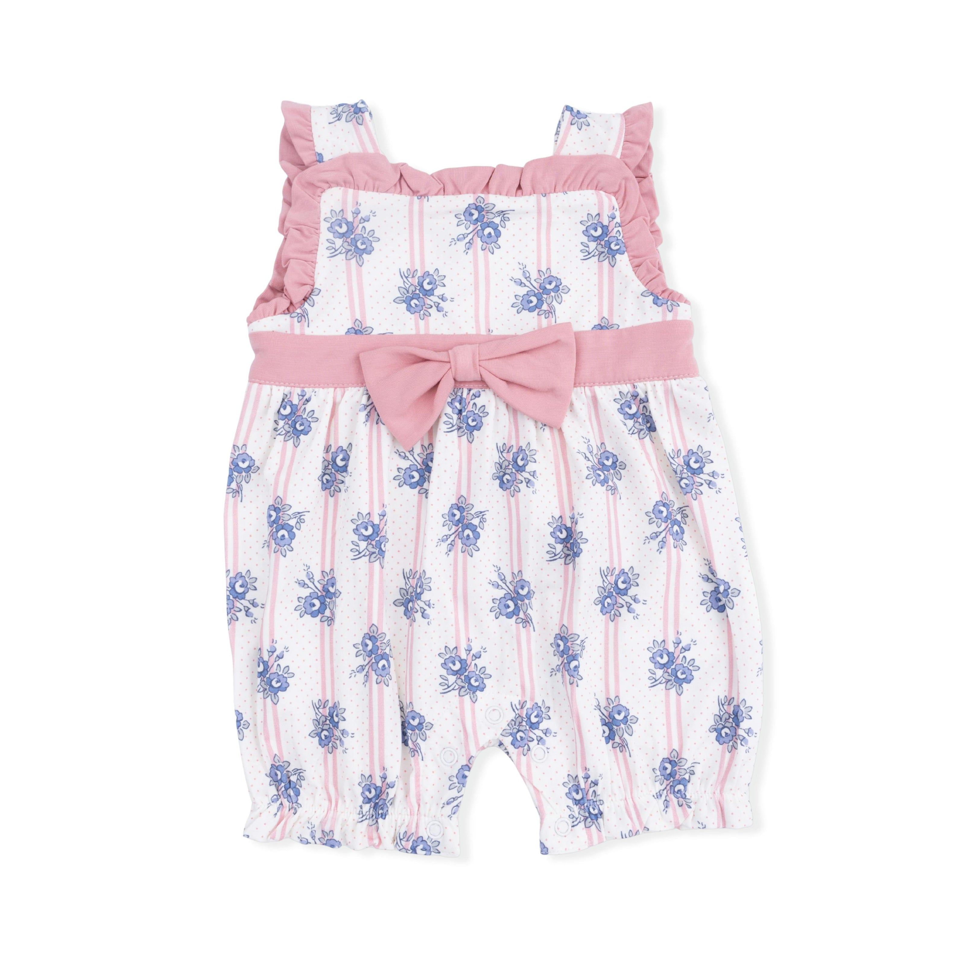 Stripe Dot Roses - Bow Playsuit