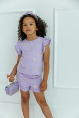 Lavender Pretty Bows Short Set