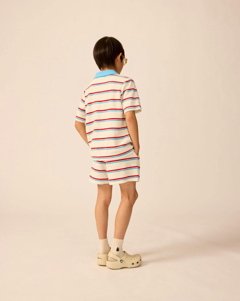 Organic Weekend Shorts in Terry Stripe