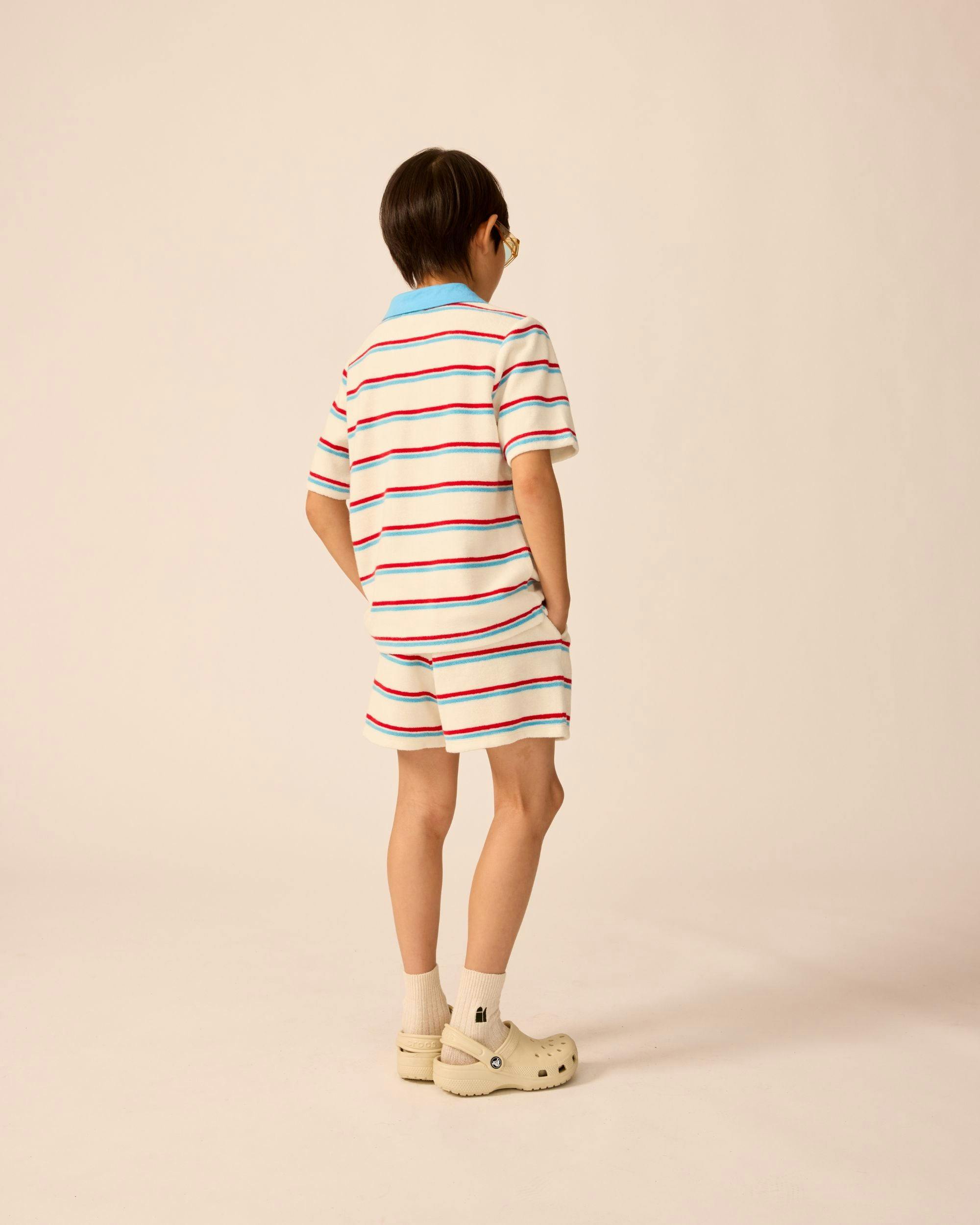 Organic Weekend Shorts in Terry Stripe