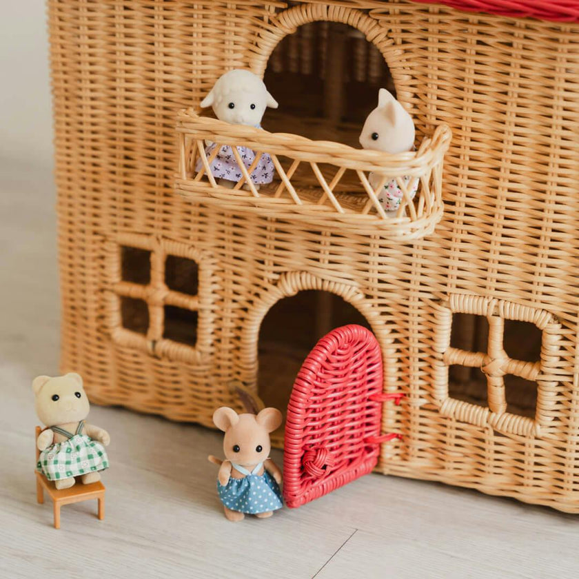 Handcrafted - Amy Dollhouse Tote - Rattan Wicker