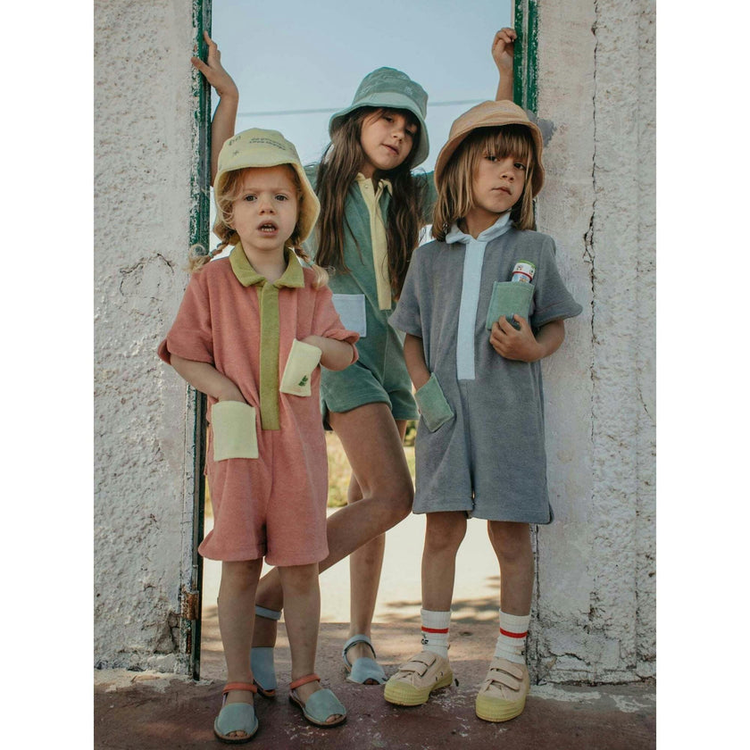 children's terry bucket - peach