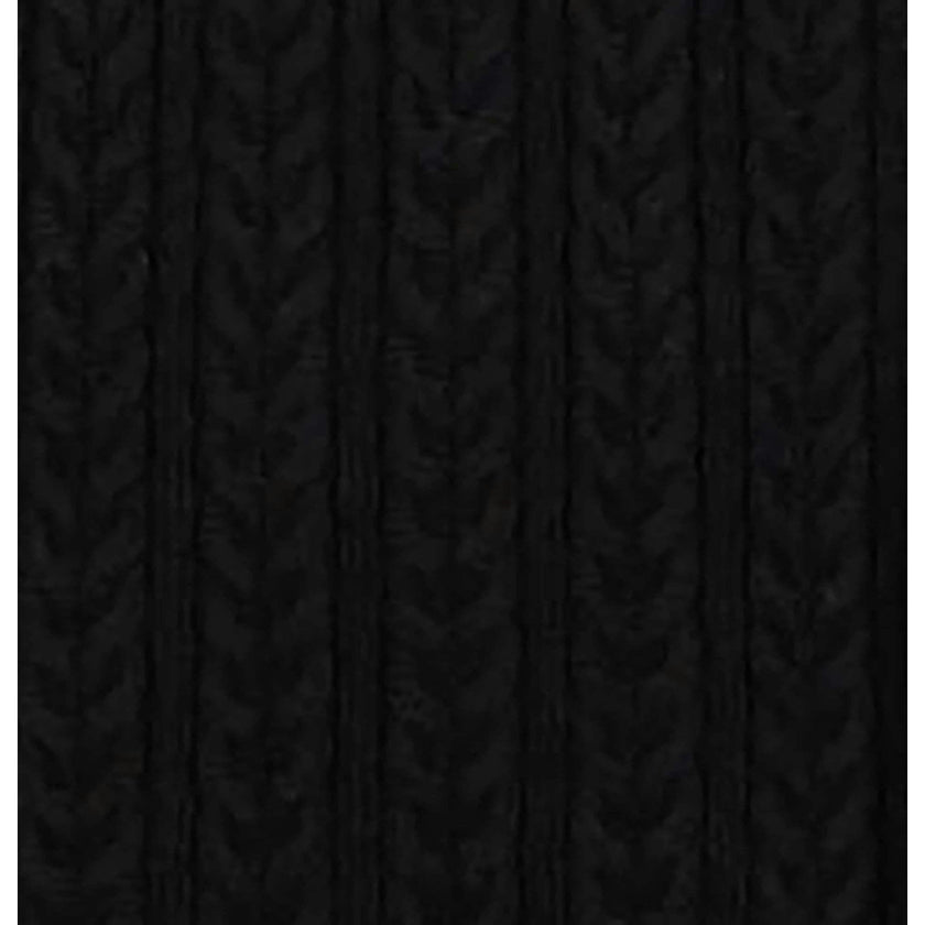 Organic Square Neck Cable Sweater Dress, Black