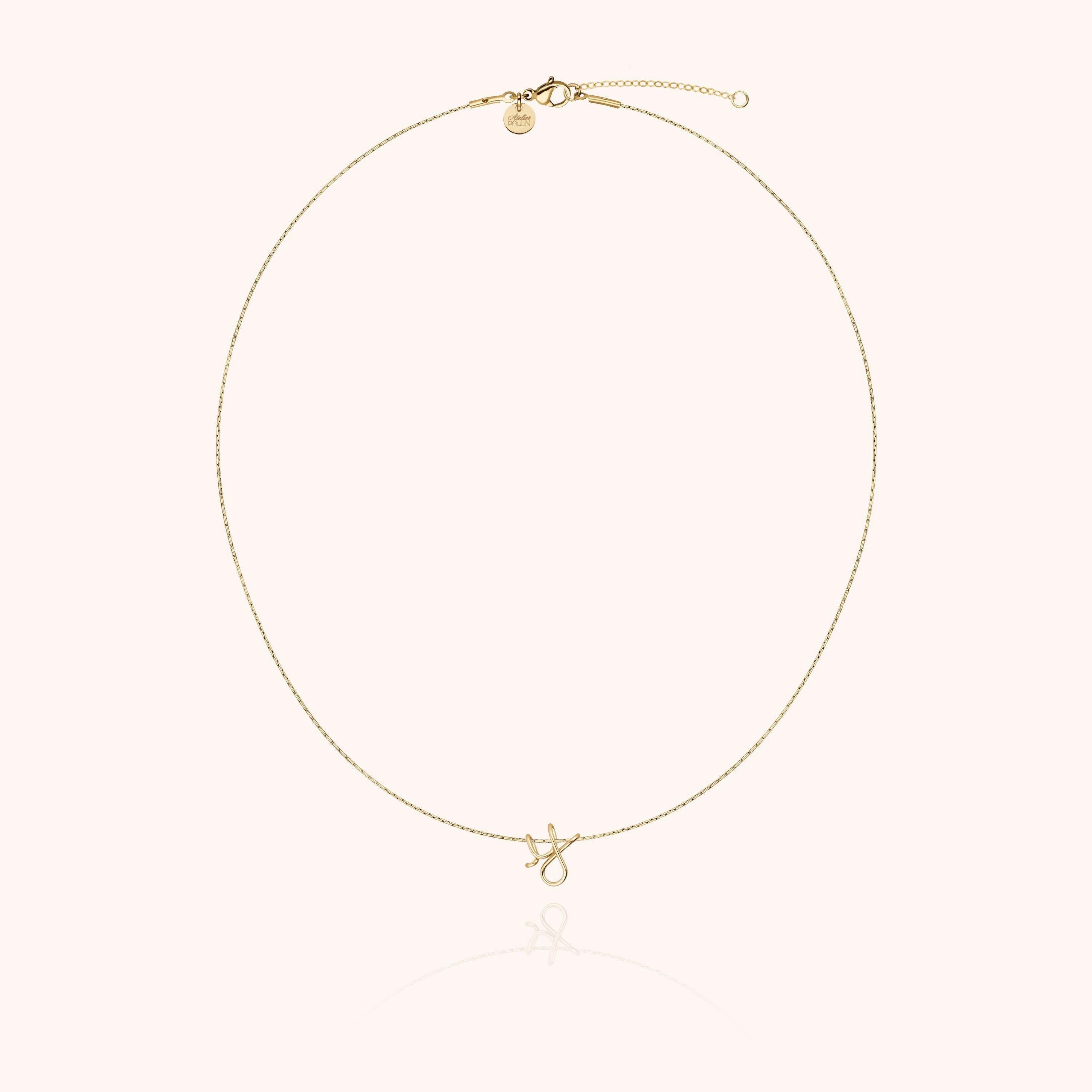 Initial Necklace, 14k Yellow Gold Filled