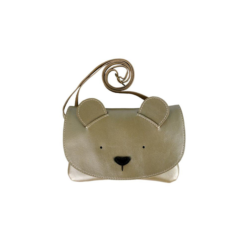 Alaula Purse | Bear | Champagne Metallic Leather