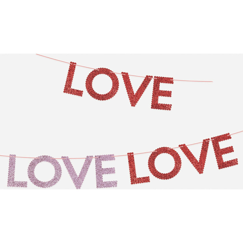 Glitter Fabric Love Garland