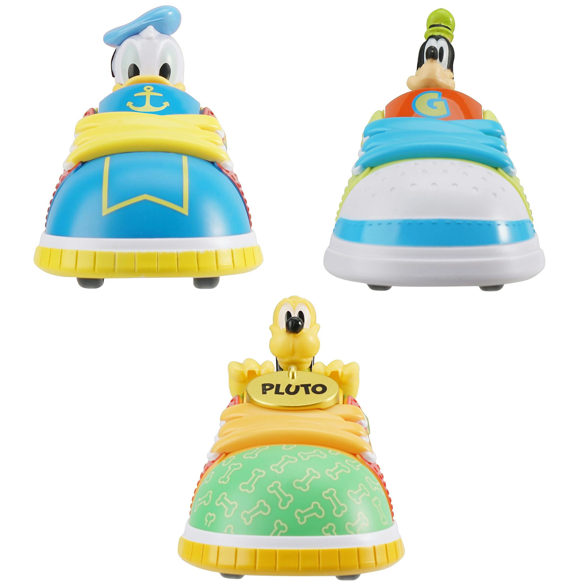 Disney Jr: Kicks Pull-Back Vehicles - 3 Pack (Donald, Goofy, Pluto)