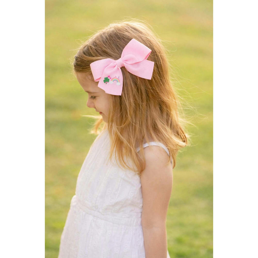 Rainbow Shamrock Hair Bow