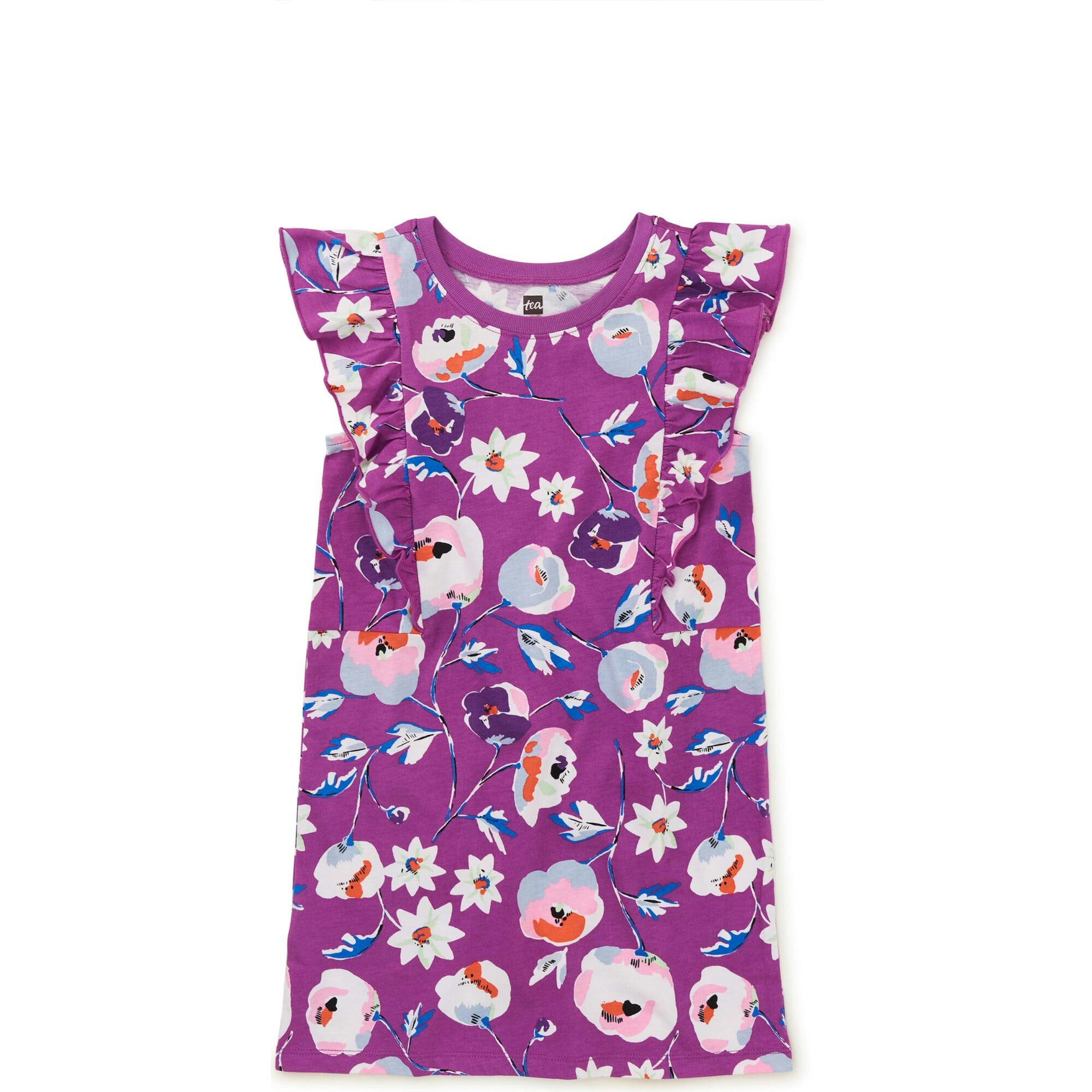 Sleeveless Ruffle A-Line Dress, Purple